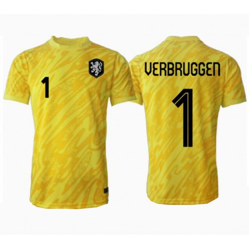 Fotballdrakt Herre Nederland Bart Verbruggen #1 Keeper Bortedrakt EM 2024 Kortermet